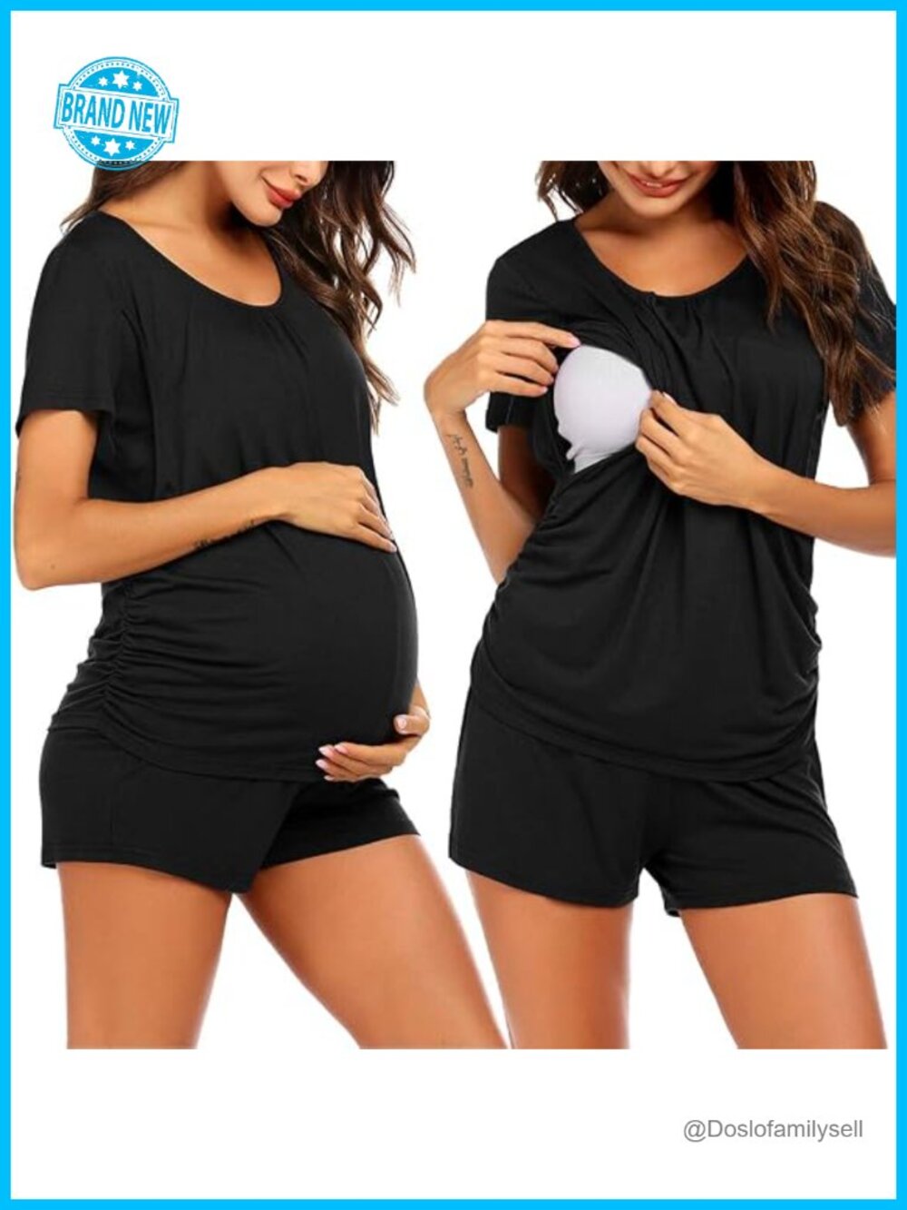 Maternity Nursing Pajama Set Breastfeeding Sleepwear Soft Lounge